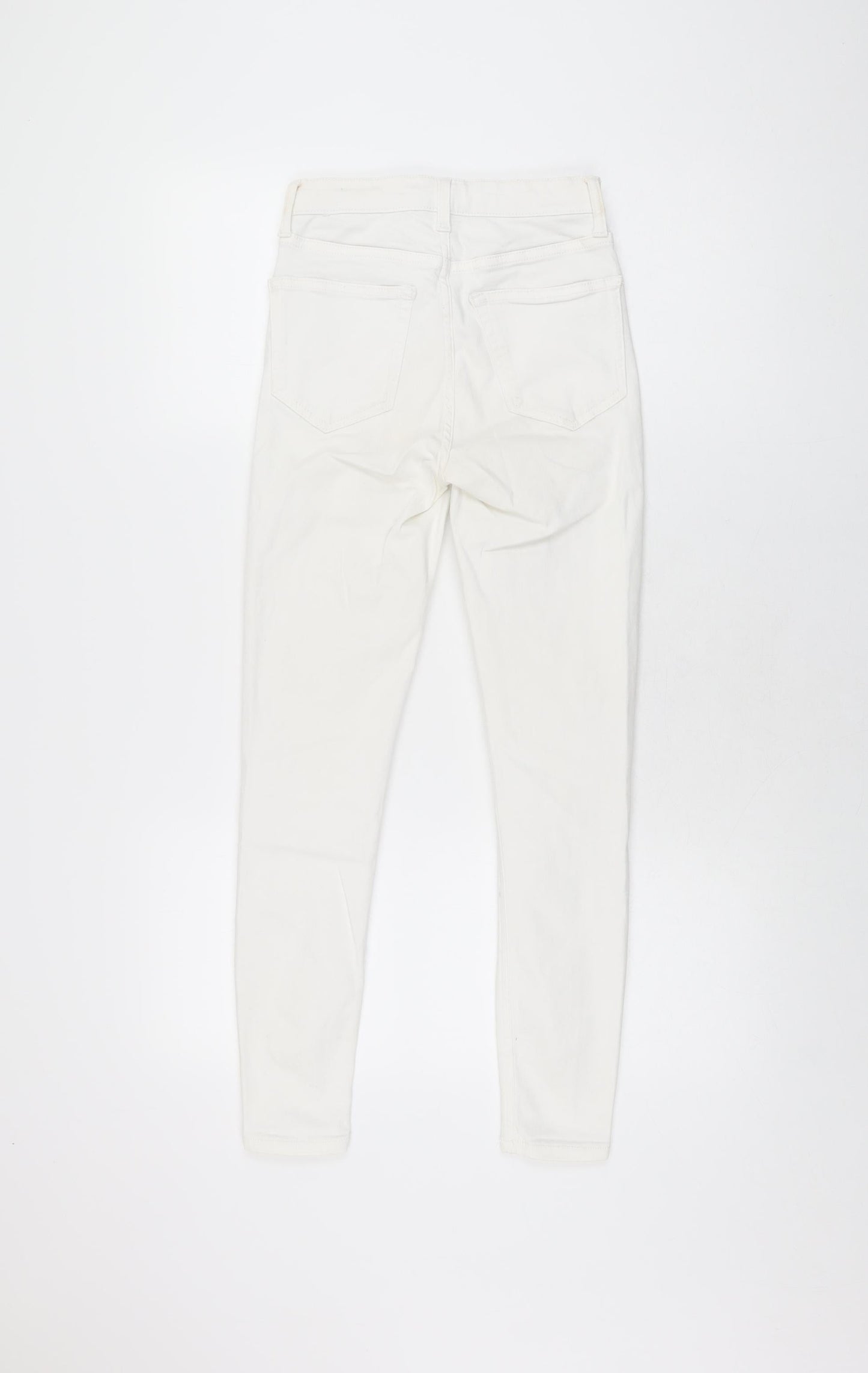 Topshop Womens White Cotton Skinny Jeans Size 25 in L30 in Regular Zip