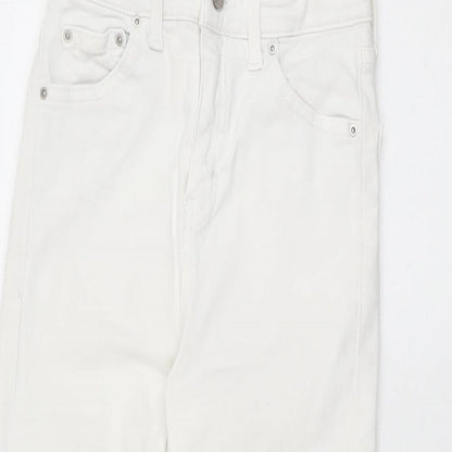 Topshop Womens White Cotton Skinny Jeans Size 25 in L30 in Regular Zip