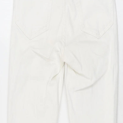 Topshop Womens White Cotton Skinny Jeans Size 25 in L30 in Regular Zip