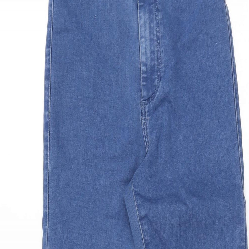 Topshop Womens Blue Cotton Skinny Jeans Size 25 in L30 in Regular Zip