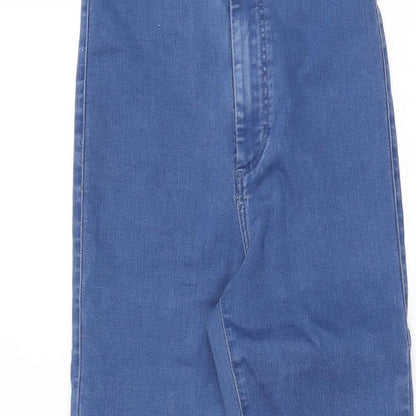 Topshop Womens Blue Cotton Skinny Jeans Size 25 in L30 in Regular Zip