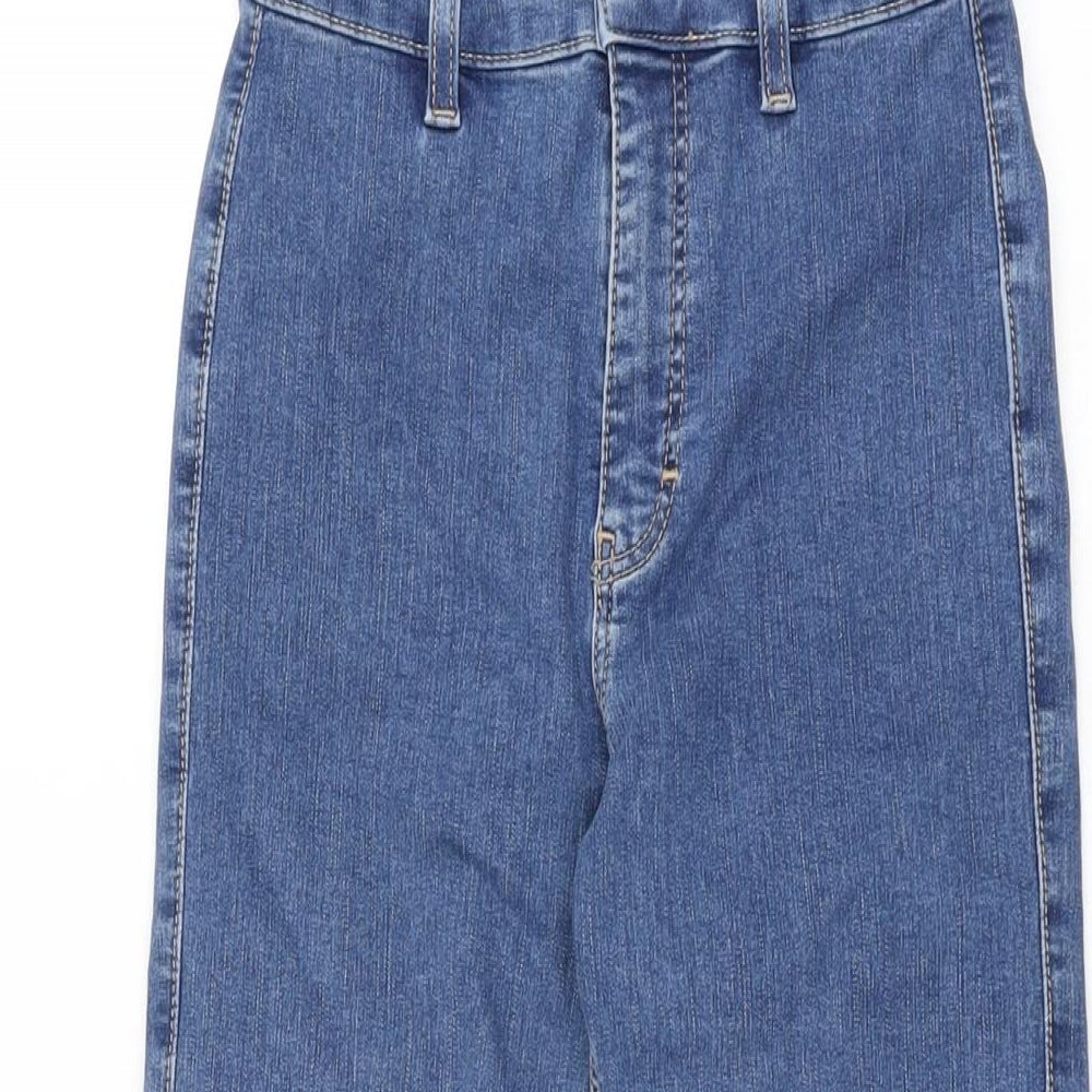 Topshop Womens Blue Cotton Skinny Jeans Size 25 in L30 in Regular Zip