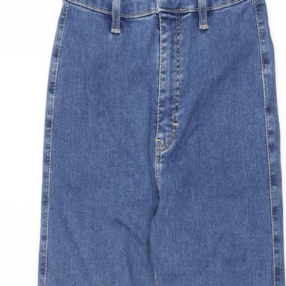 Topshop Womens Blue Cotton Skinny Jeans Size 25 in L30 in Regular Zip