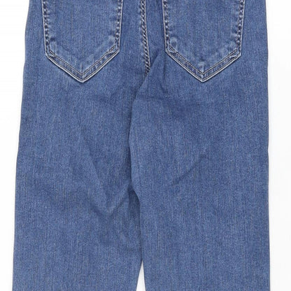 Topshop Womens Blue Cotton Skinny Jeans Size 25 in L30 in Regular Zip