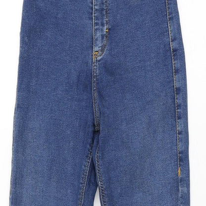Topshop Womens Blue Cotton Skinny Jeans Size 25 in L30 in Regular Zip