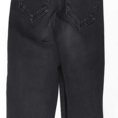 Topshop Womens Black Cotton Skinny Jeans Size 25 in L30 in Regular Zip