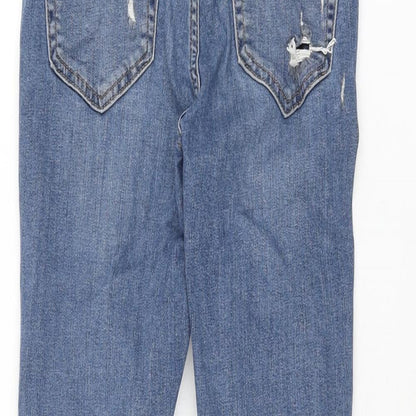 Topshop Womens Blue Cotton Skinny Jeans Size 26 in L30 in Regular Zip