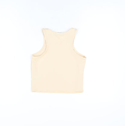 Womens UK Size 10 PRETTYLITTLETHING Beige Basic T-Shirt