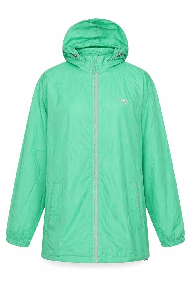 Cotton Traders Womens Green Rain Coat Coat Size M Zip