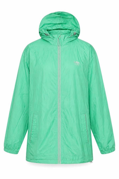 Cotton Traders Womens Green Rain Coat Coat Size M Zip