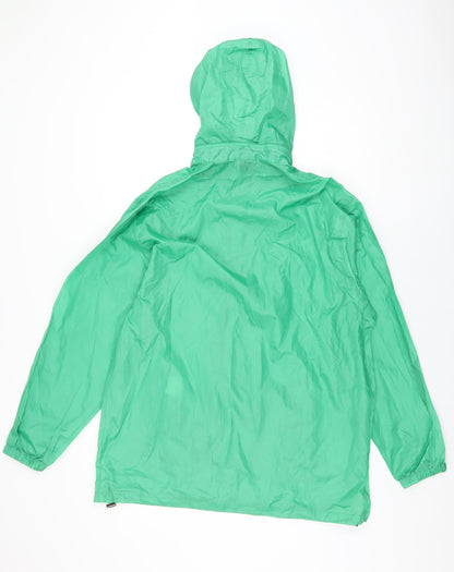Cotton Traders Womens Green Rain Coat Coat Size M Zip