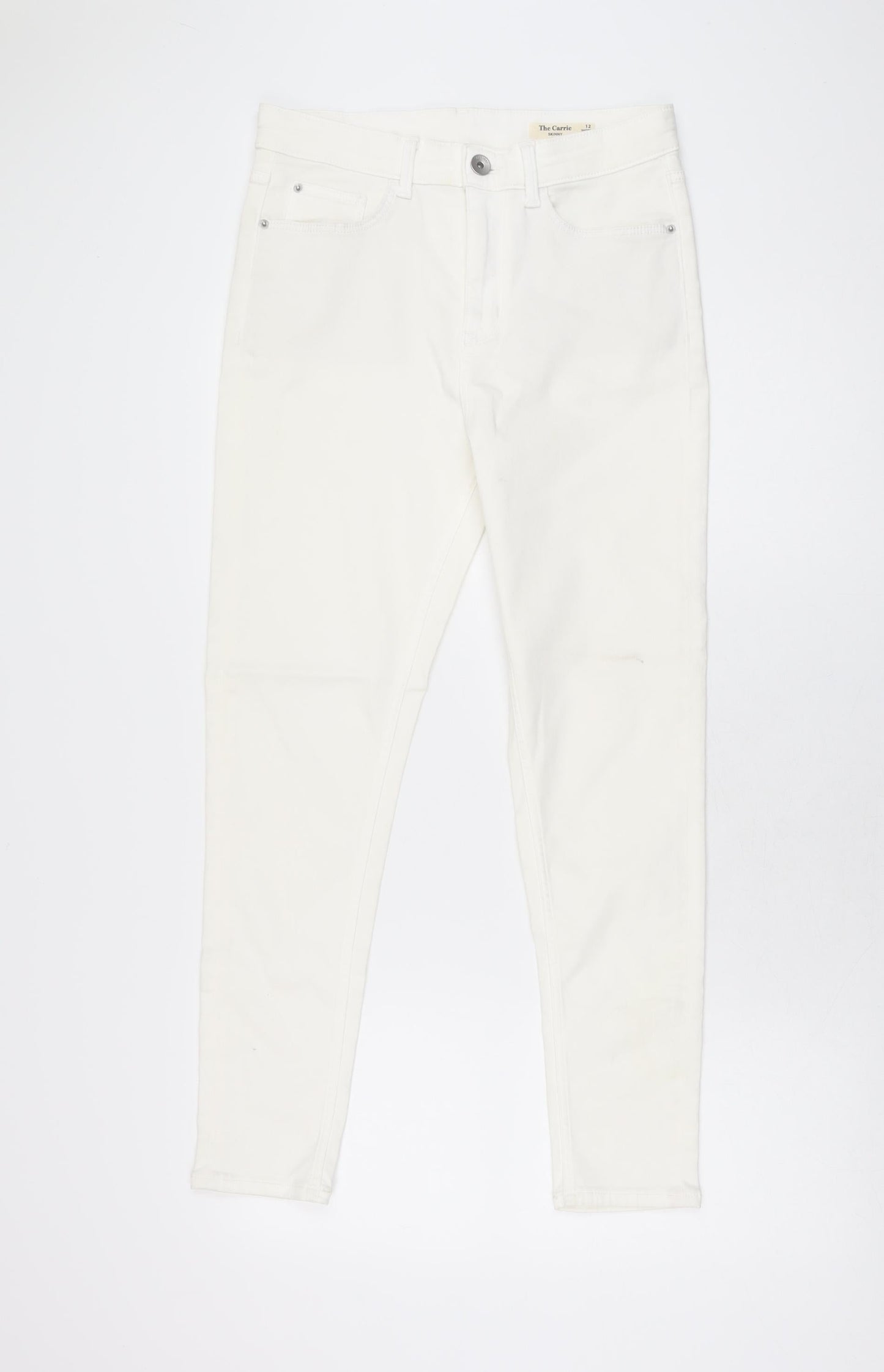 Womens UK Size 12 Marks and Spencer Regular Fit Skinny White Jeans