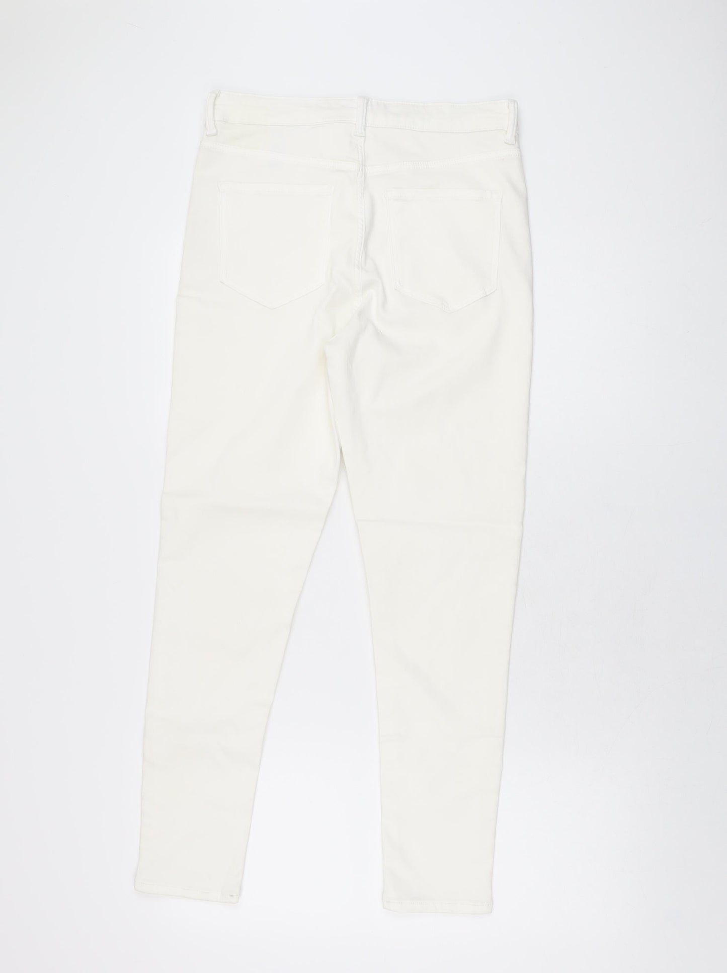 Womens UK Size 12 Marks and Spencer Regular Fit Skinny White Jeans