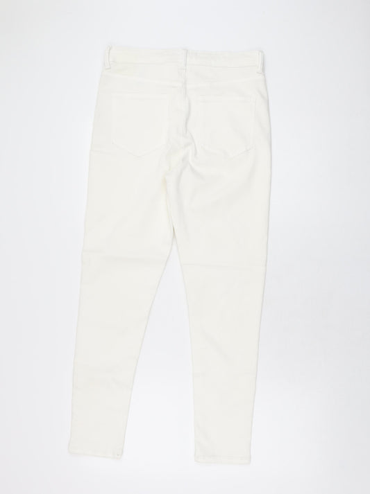 Womens UK Size 12 Marks and Spencer Regular Fit Skinny White Jeans