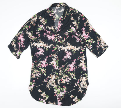 Womens UK Size 14 HEINE Black Basic Button-Up