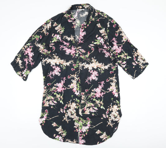 Womens UK Size 14 HEINE Black Basic Button-Up