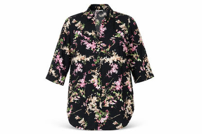 Womens UK Size 14 HEINE Black Basic Button-Up