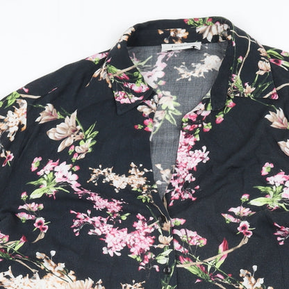 Womens UK Size 14 HEINE Black Basic Button-Up