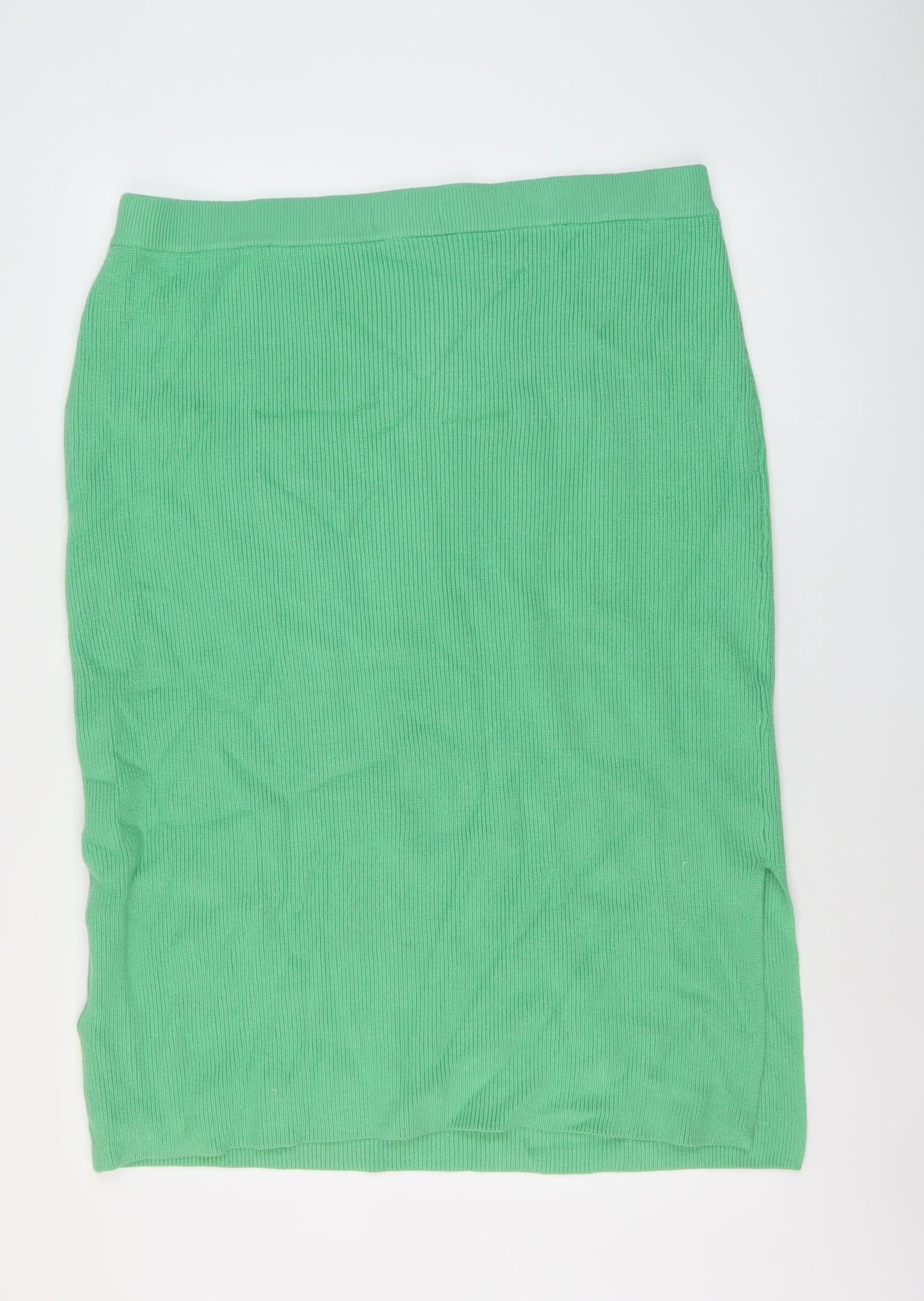 Marks and Spencer Womens Green Viscose A-Line Skirt Size XL