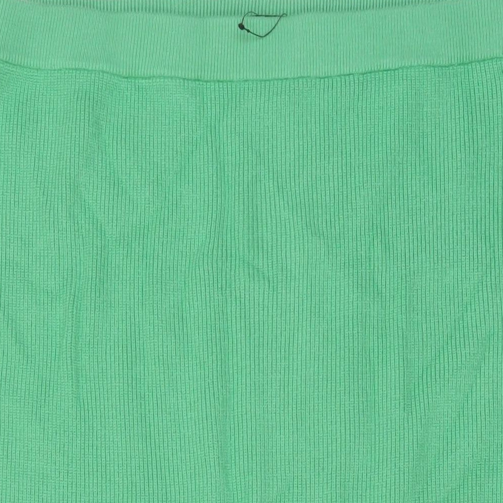 Marks and Spencer Womens Green Viscose A-Line Skirt Size XL