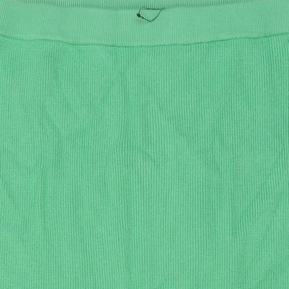 Marks and Spencer Womens Green Viscose A-Line Skirt Size XL