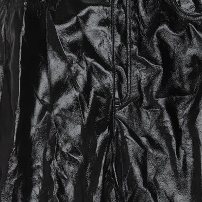 Marks and Spencer Womens Black Polyurethane Trousers Size 16 L26 in Regular Button