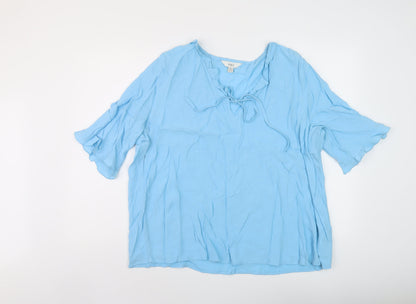 Womens UK Size 20 Marks and Spencer Blue Basic Blouse