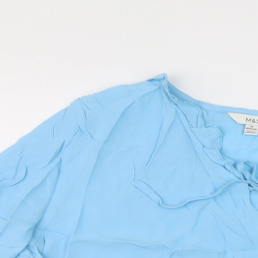 Womens UK Size 20 Marks and Spencer Blue Basic Blouse