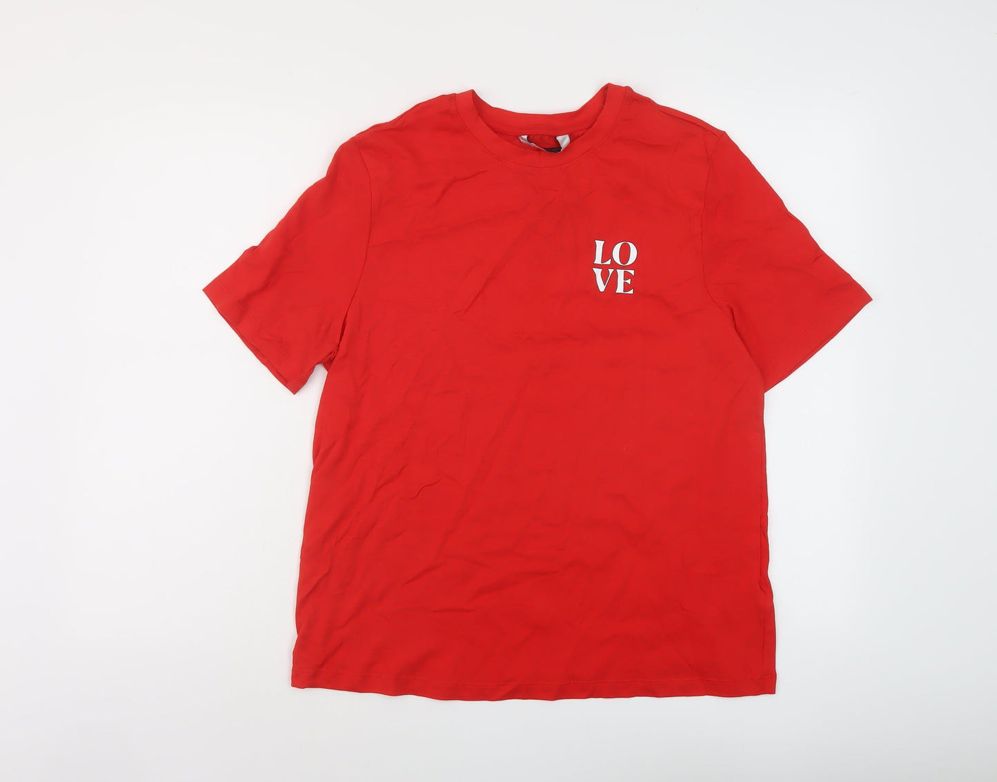 Womens UK Size 14 Marks and Spencer Red Basic T-Shirt