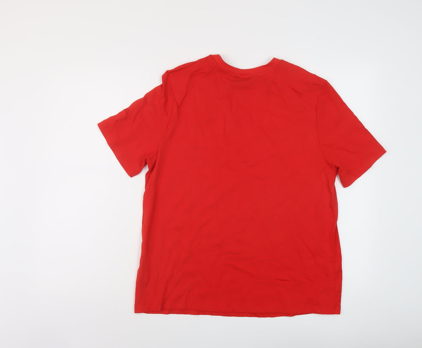 Womens UK Size 14 Marks and Spencer Red Basic T-Shirt