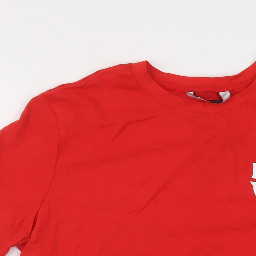 Womens UK Size 14 Marks and Spencer Red Basic T-Shirt