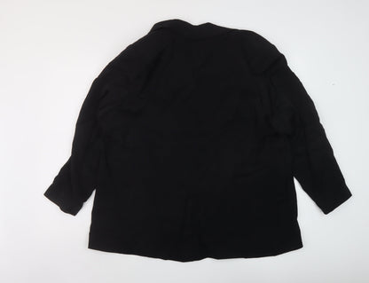 Marks and Spencer Womens Black Animal Print Viscose Jacket Suit Jacket Size 22