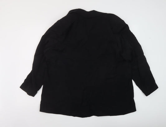 Marks and Spencer Womens Black Animal Print Viscose Jacket Suit Jacket Size 22