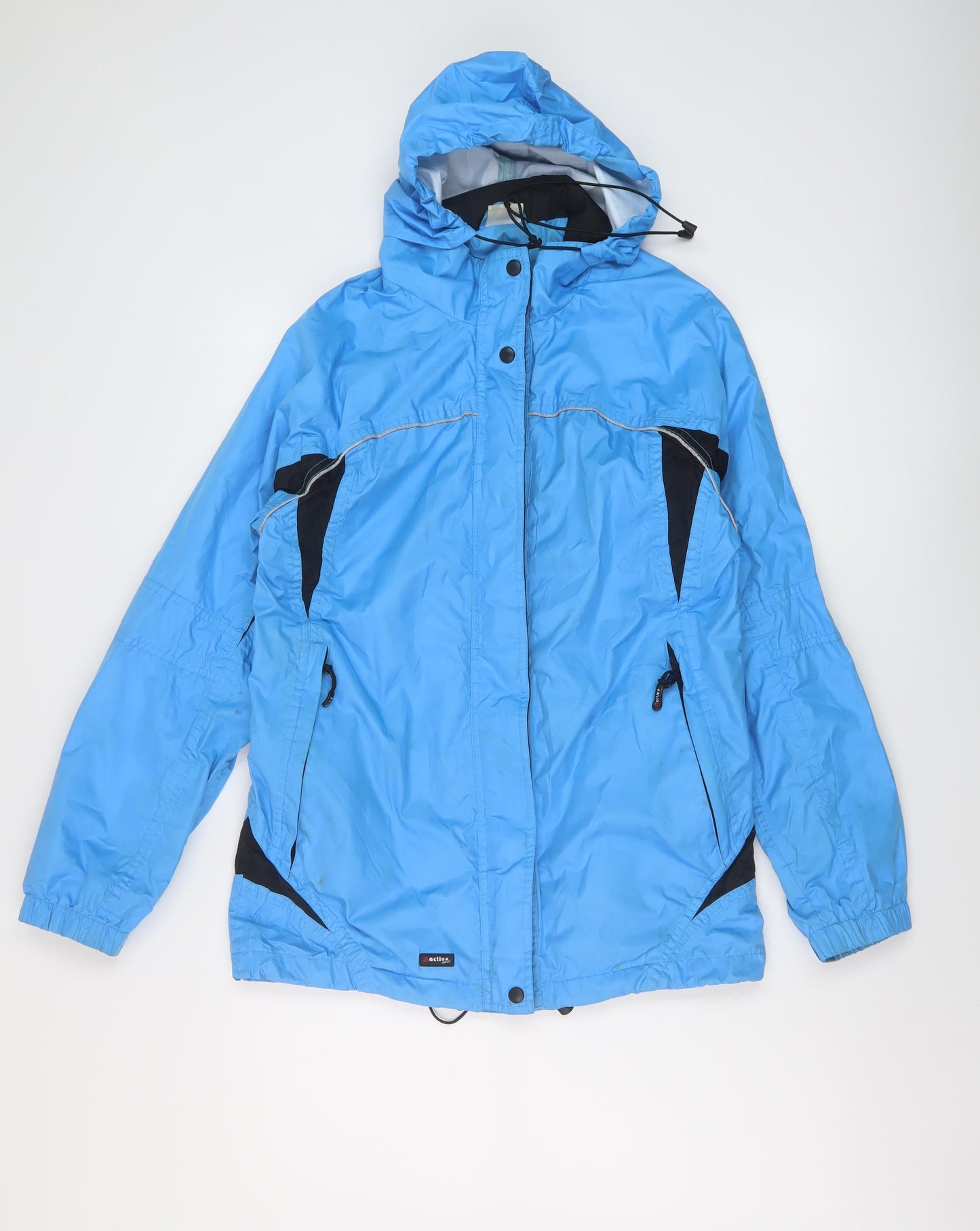 Active Womens Blue Rain Coat Coat Size 8 Zip