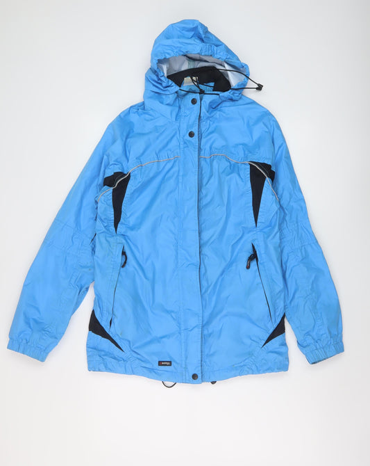Active Womens Blue Rain Coat Coat Size 8 Zip