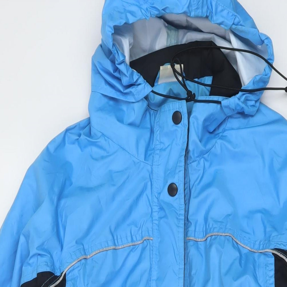 Active Womens Blue Rain Coat Coat Size 8 Zip