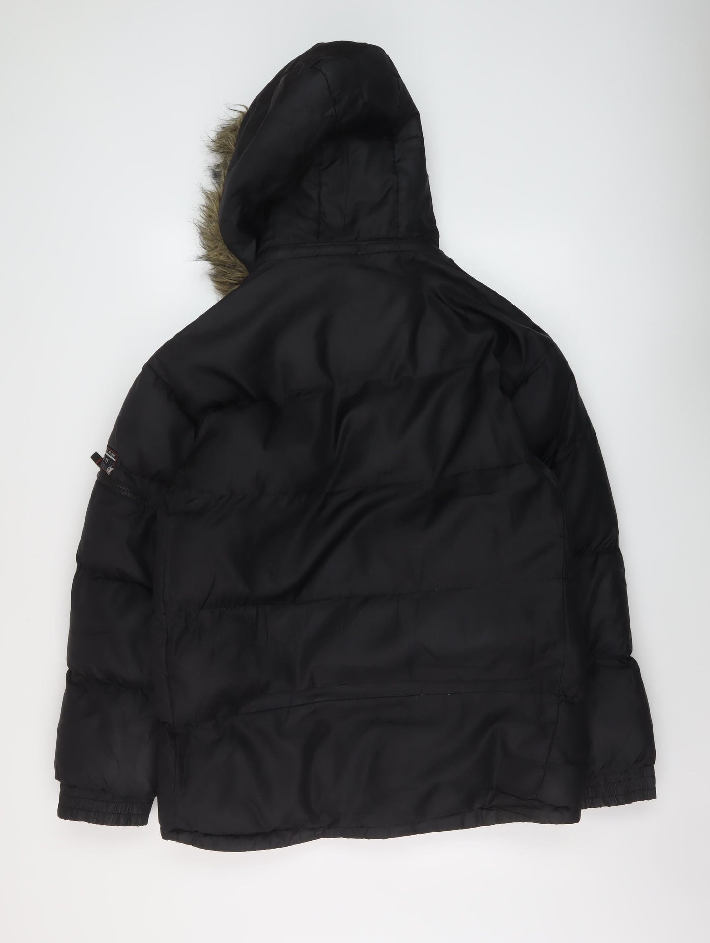 Active Mens Black Puffer Jacket Jacket Size S Zip