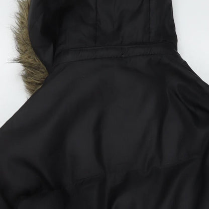 Active Mens Black Puffer Jacket Jacket Size S Zip