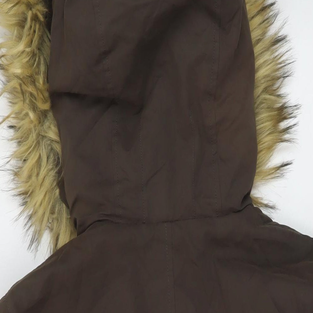 Womens UK Size M Zara Brown Parka Coat