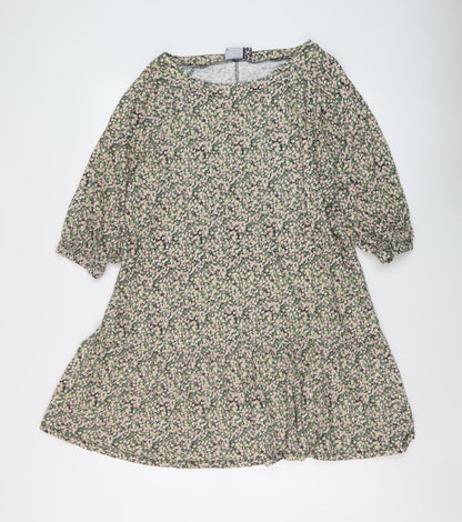 ASOS Womens Multicoloured Floral Cotton A-Line Size 14 Scoop Neck Pullover