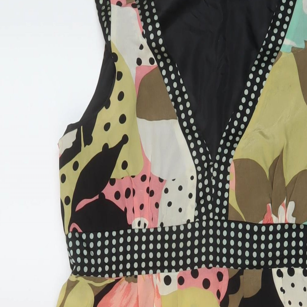 Womens UK Size 10 Lipsy Multicoloured Basic Blouse