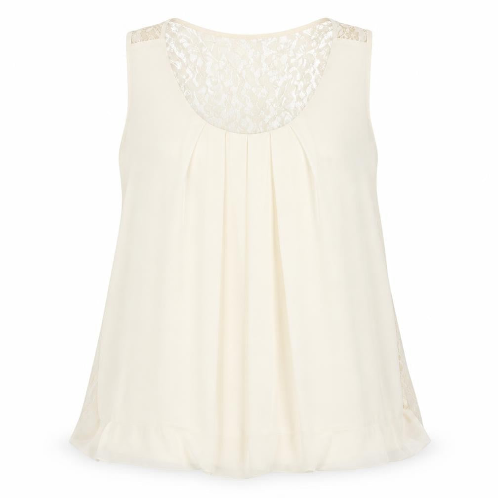 Womens UK Size 2XL Zara Ivory Camisole Blouse