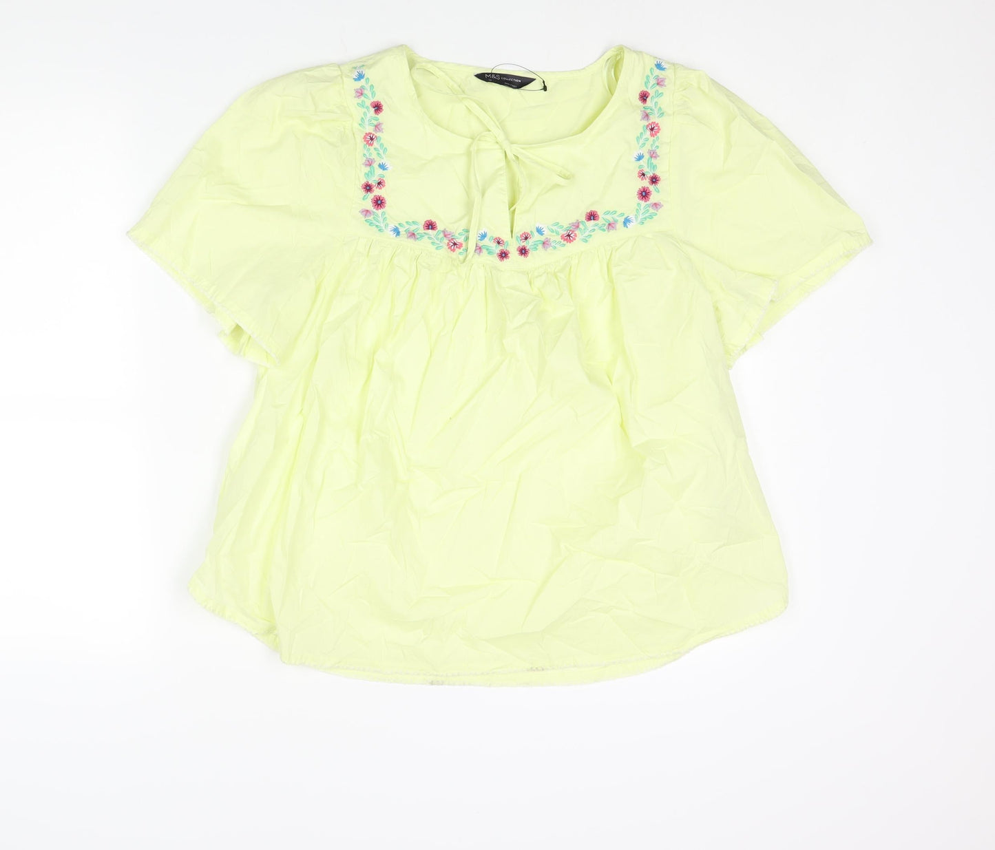 Womens UK Size 14 Marks and Spencer Green Basic Blouse