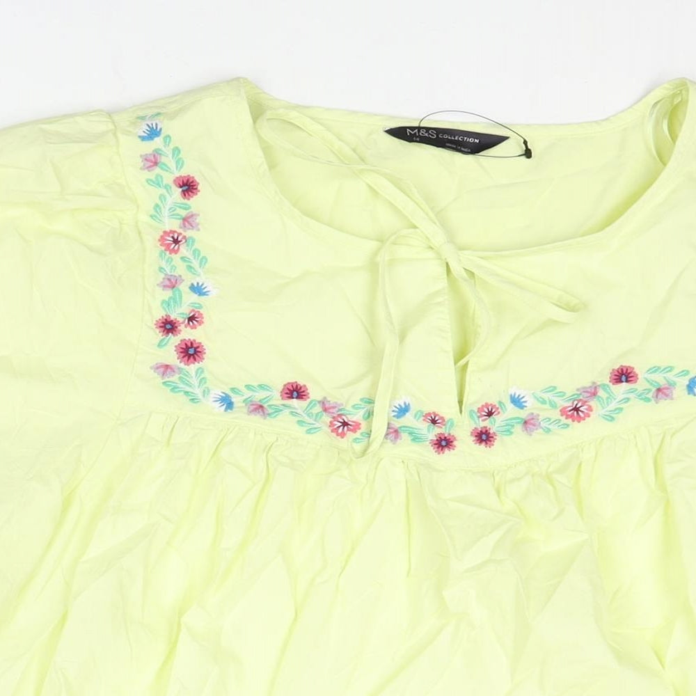 Womens UK Size 14 Marks and Spencer Green Basic Blouse