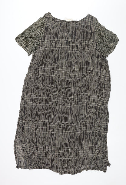 Ann Harvey Womens Brown Geometric Viscose Shift Size 20 Round Neck Pullover