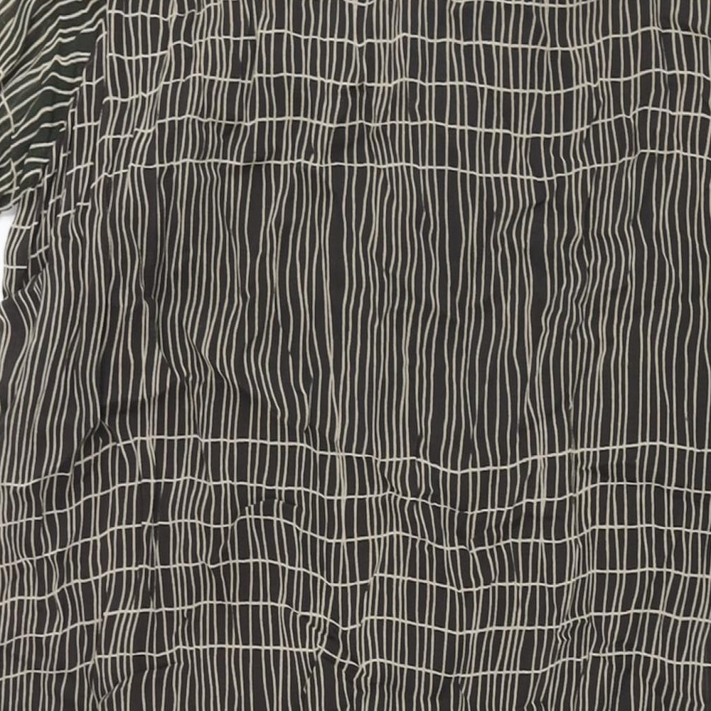 Ann Harvey Womens Brown Geometric Viscose Shift Size 20 Round Neck Pullover