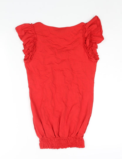 Womens UK Size 8 Dorothy Perkins Red Basic Blouse