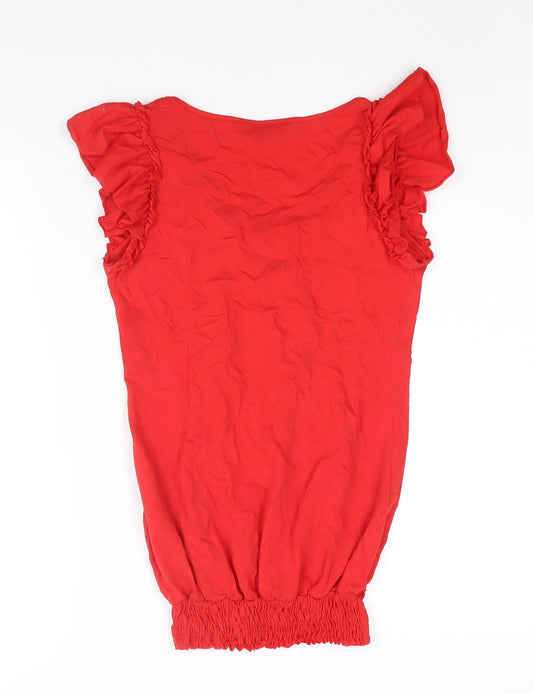 Womens UK Size 8 Dorothy Perkins Red Basic Blouse