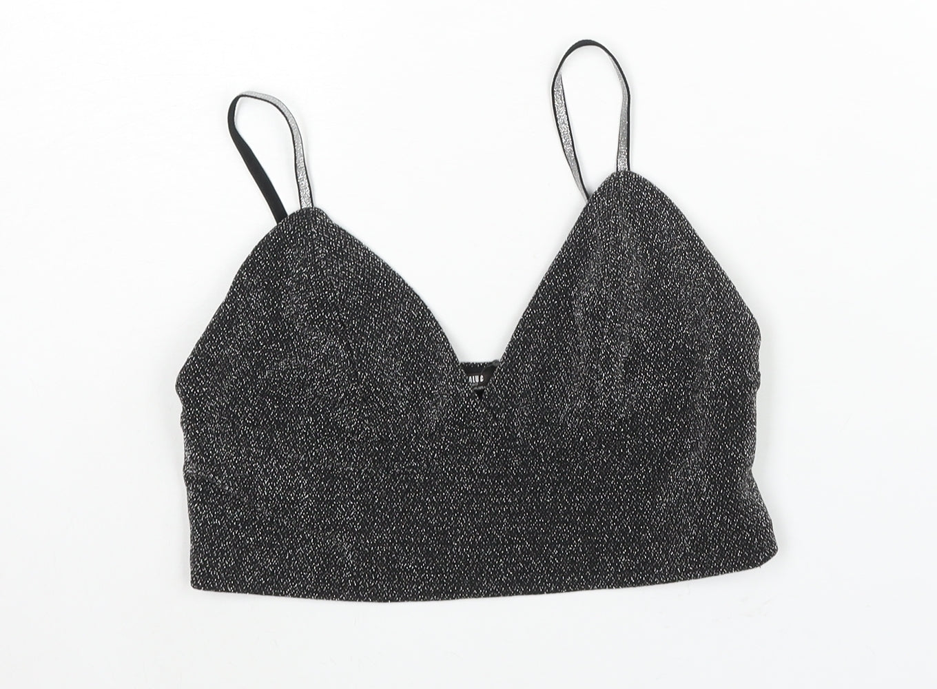 Womens UK Size M Zara Black Cropped Blouse