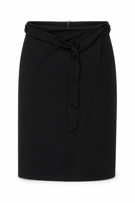 Girl In Mind Womens Black Polyester Straight & Pencil Skirt Size 12 Zip - Belted